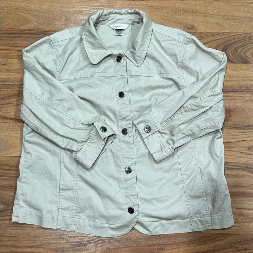 Women’s Jacket Denim By Cj Banks, Tan, Size 1X